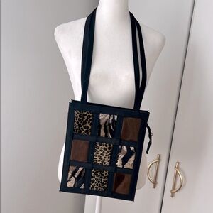 Leopard Print Black and Brown Women's Bag